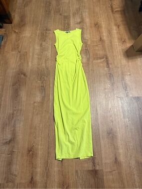All Saints Neon Lime Sleeveless Maxi Dress